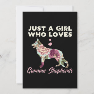 Floral Just A Girl Who Loves German Shepherd Dankeskarte