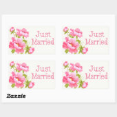 Floral Just Married Pink Peonies Blume Stickers (Blatt)