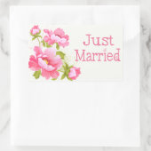 Floral Just Married Pink Peonies Blume Stickers (Tasche)