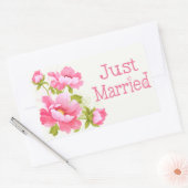 Floral Just Married Pink Peonies Blume Stickers (Umschlag)