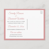 Floral Just Married Pink Peony Elegante Hochzeit Ankündigungspostkarte (Rückseite)