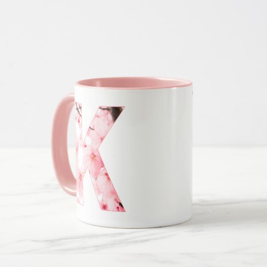 Floral K Initial Mug | Personalized Name & Traits Tasse (Vorderseite Links)