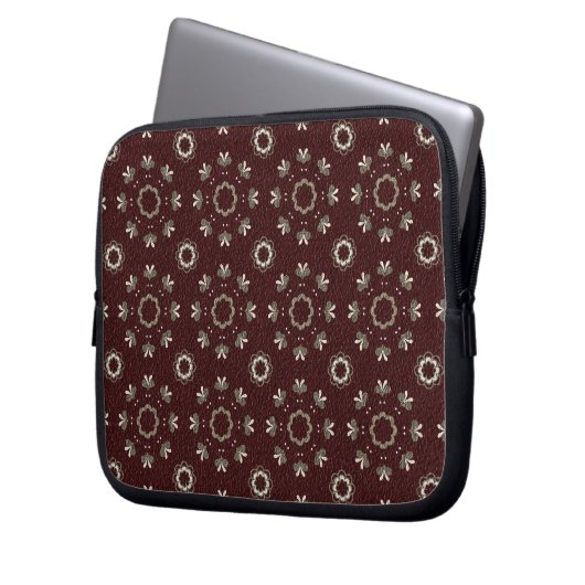 Floral Kabul Coffe Laptopschutzhülle (Vorderseite Links)