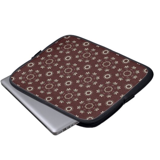 Floral Kabul Coffe Laptopschutzhülle (Vorne Knopf)