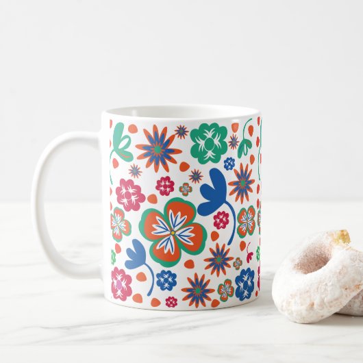 floral kaffeetasse (Mit Donut)