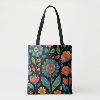 Floral Kaleidoscope Garden - Vibrant Nature Art Tasche
