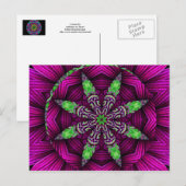Floral Kaleidoscopic Mandala Design Postkarte (Vorne/Hinten)