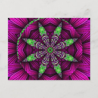 Floral Kaleidoscopic Mandala Design Postkarte