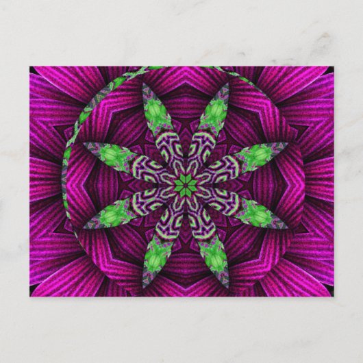 Floral Kaleidoscopic Mandala Design Postkarte (Vorderseite)