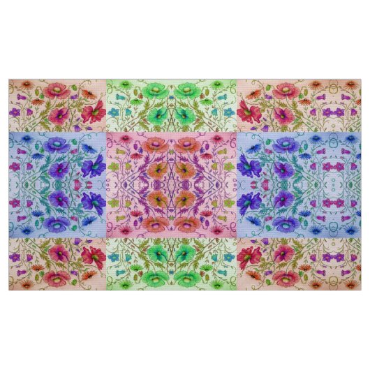 Floral Kaleidoskop Stoff (Fat Quarter (45,7 x 55,9 cm))