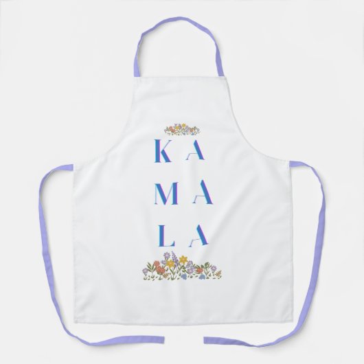 Floral Kamala Harris All-over Print Schürze, Mitte Schürze (Vorderseite)