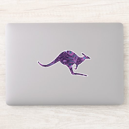 Floral Kangaroo Aufkleber (Computer)