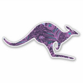 Floral Kangaroo Aufkleber (Vorderseite)