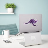 Floral Kangaroo Sticker (Laptop auf Schreibtisch)