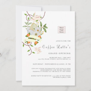 Floral Kaninchen und Eier OsterfeierVibe Business  Einladung