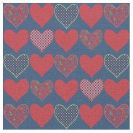 Floral, Karo Gingham und Polka Dots Hearts Stoff