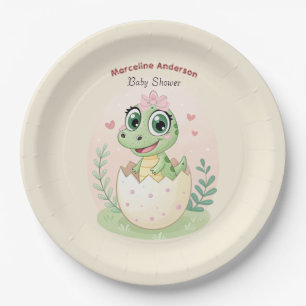 Floral kawaii Baby Alligator Bruteier - Mädchen Pappteller