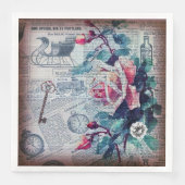 Floral Key Ephemera Decoupage Serviette (Vorderseite)