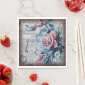 Floral Key Ephemera Decoupage Serviette (Beispiel)