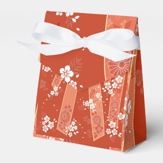 Floral Kimono Muster Coral Geschenkschachtel (Vorderseite)