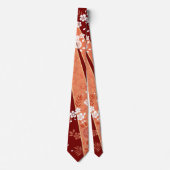 Floral Kimono Muster Coral Krawatte (Vorderseite)