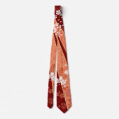 Floral Kimono Muster Coral Krawatte (Rückseite)