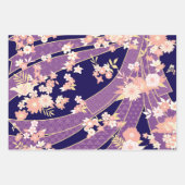 Floral Kimono Muster Violet Geschenkpapier Set (Vorderseite)
