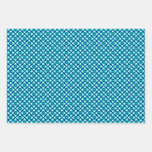 Floral Kimono Print, Türkis, Tan und Orange Geschenkpapier Set (Vorderseite)