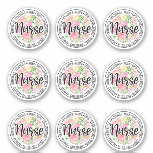 Floral Kind und Gekümmert Aufkleber (Vorderseite)