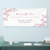 Floral Kirschblüten-Weiß Geschäftlich Banner (Messe)