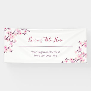 Floral Kirschblüten-Weiß Geschäftlich Banner