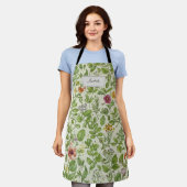 Floral Kitchen Apron, Retro Botanical Print  Schürze (Getragen)
