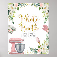 Floral Kitchen Brautparty Foto Booth Poster