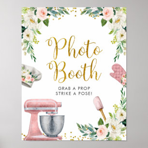 Floral Kitchen Brautparty Foto Booth Poster