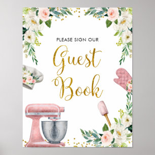 Floral Kitchen Brautparty Gästebuch