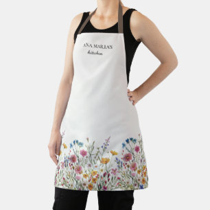 Floral Kitchen Wildblume Personalisiert Schürze