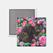 Floral Kitty Magnet (Vorderseite/Rückseite)