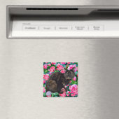 Floral Kitty Magnet (In Situ (Geschirrspüler))