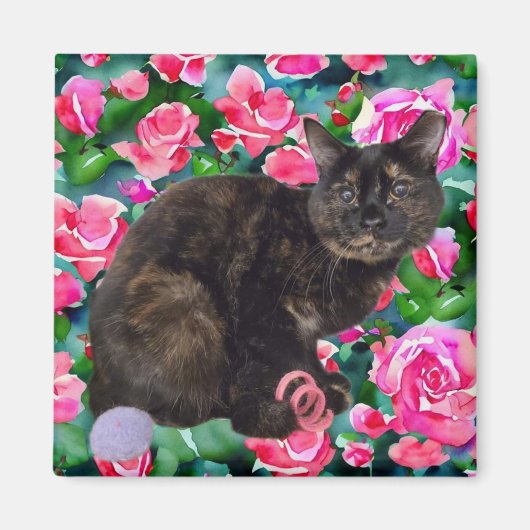 Floral Kitty Magnet (Vorne)