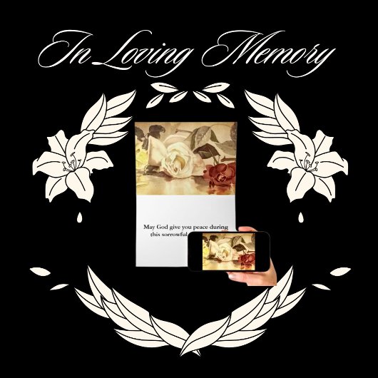 Floral KJV Bible Verse Beileid Karte