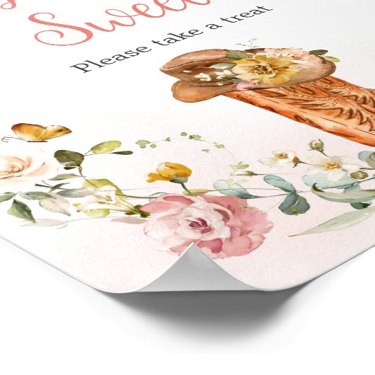 Floral Kleine Cowgirl Babys sind süß Poster (Ecke)