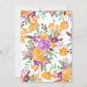 Floral Kleiner Kürbis Wasserfarbendusche Einladung (Rückseite)