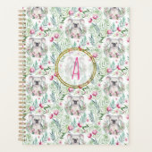 Floral KOALA BEAR Monogram Girls Bedroom Kinderzim Planer (Vorderseite)