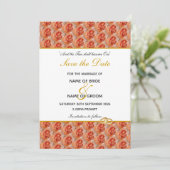 Floral | KORALE ROSE | ZWEI WERDEN ZU EINER Schrif Save The Date (Stehend Vorderseite)