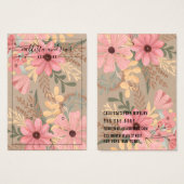 Floral Kraft Cursive Multiple Earring Display Card (Vorne & Hinten)