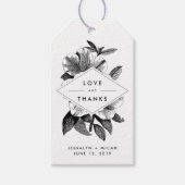 Floral Kraft Gastgeschenk Hochzeit Vielen Dank Geschenkanhänger (Vorderseite)