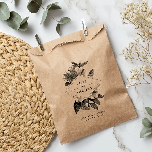 Floral Kraft Gastgeschenk Hochzeit Vielen Dank Geschenktütchen