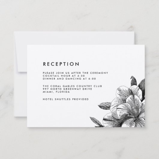 Floral Kraft Hochzeitskarte Einladung (Vorderseite)