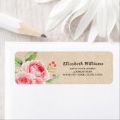floral | Kraft Paper Wedding Rücksendeadressen-Auf (Insitu)