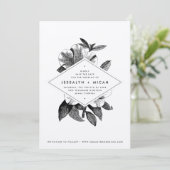 Floral Kraft Wedding Save The Date (Stehend Vorderseite)